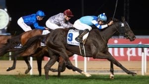 Vivlos wins the 2017 Dubai Turf