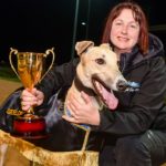 Weblec Jet with handler Angela Langton, partner of trainer Jeff Britton.