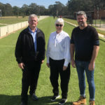 Cynthia O'Brien (centre) at the opening of the Richmond straight track in 2021