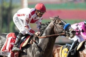 Roadster runs down Game Winner in Santa Anita Derby