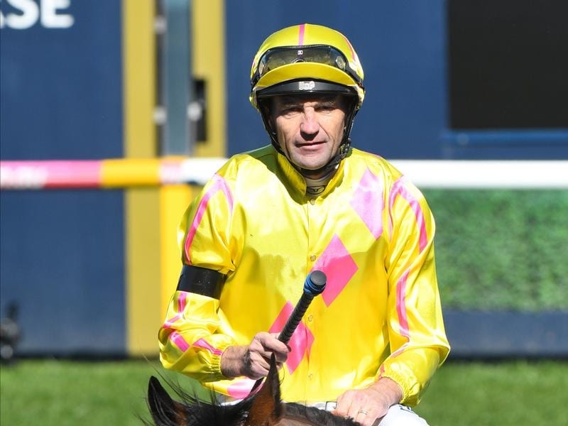 Dwayne Dunn after he won on Dawn Dawn in the Nitto Denko Handicap.